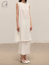 BASERANGE Elastic waist skirt Comfortable French BAS-SKFO-LC-SU25-UNDYED